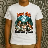 Cute Animals Camping Save Our National Parks T-Shirt thumb 3