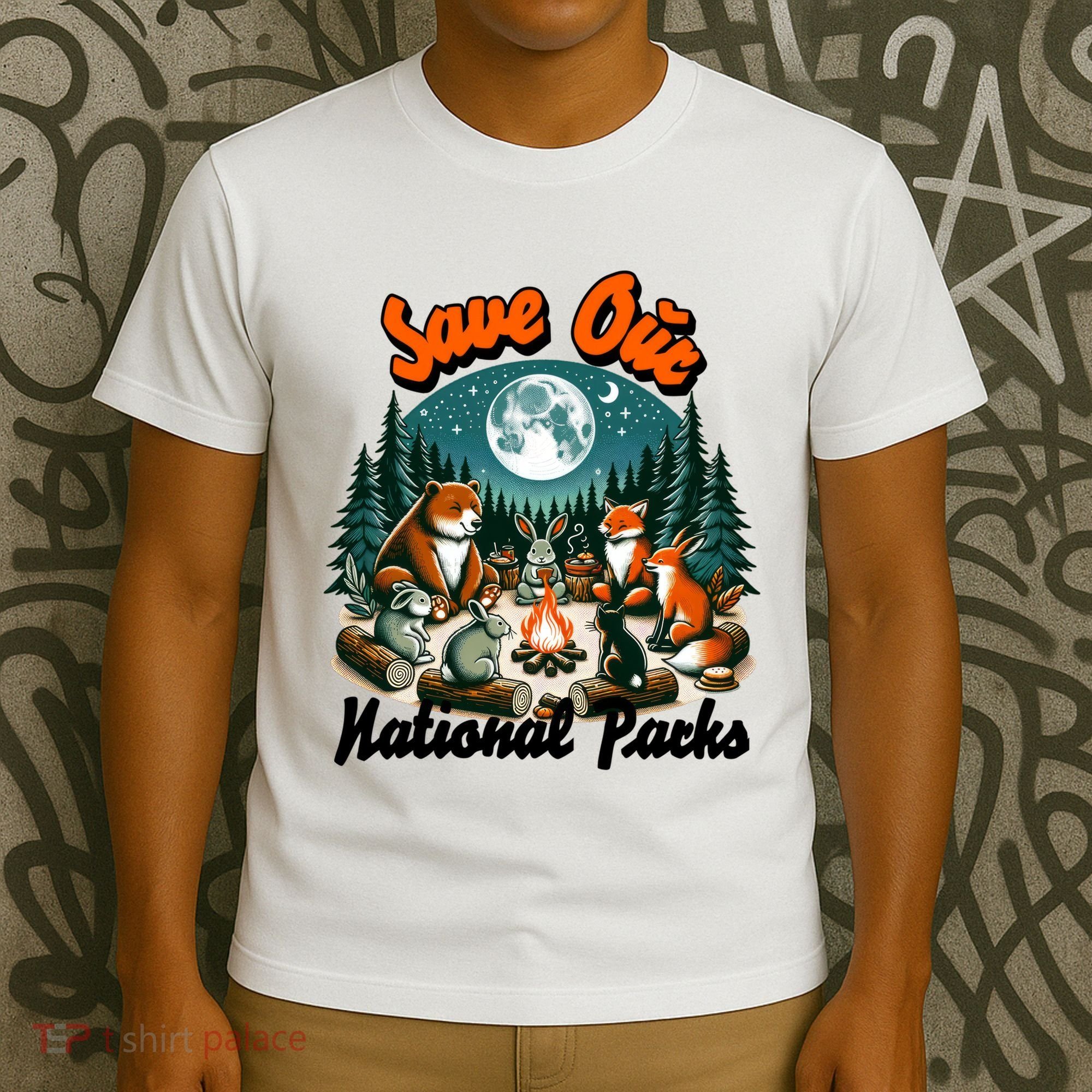 Cute Animals Camping Save Our National Parks T-Shirt