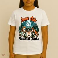 Cute Animals Camping Save Our National Parks T-Shirt thumb 4