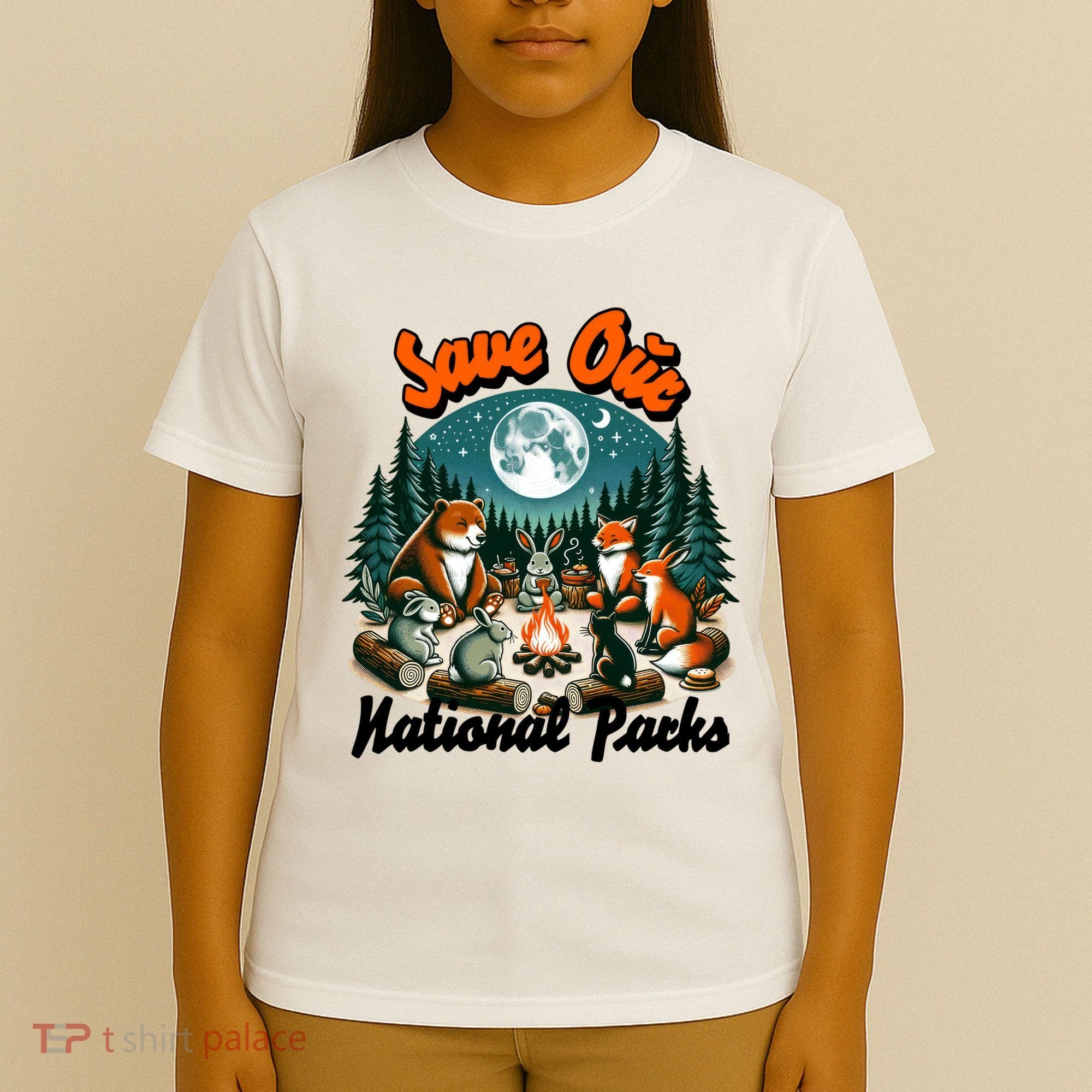 Cute Animals Camping Save Our National Parks T-Shirt