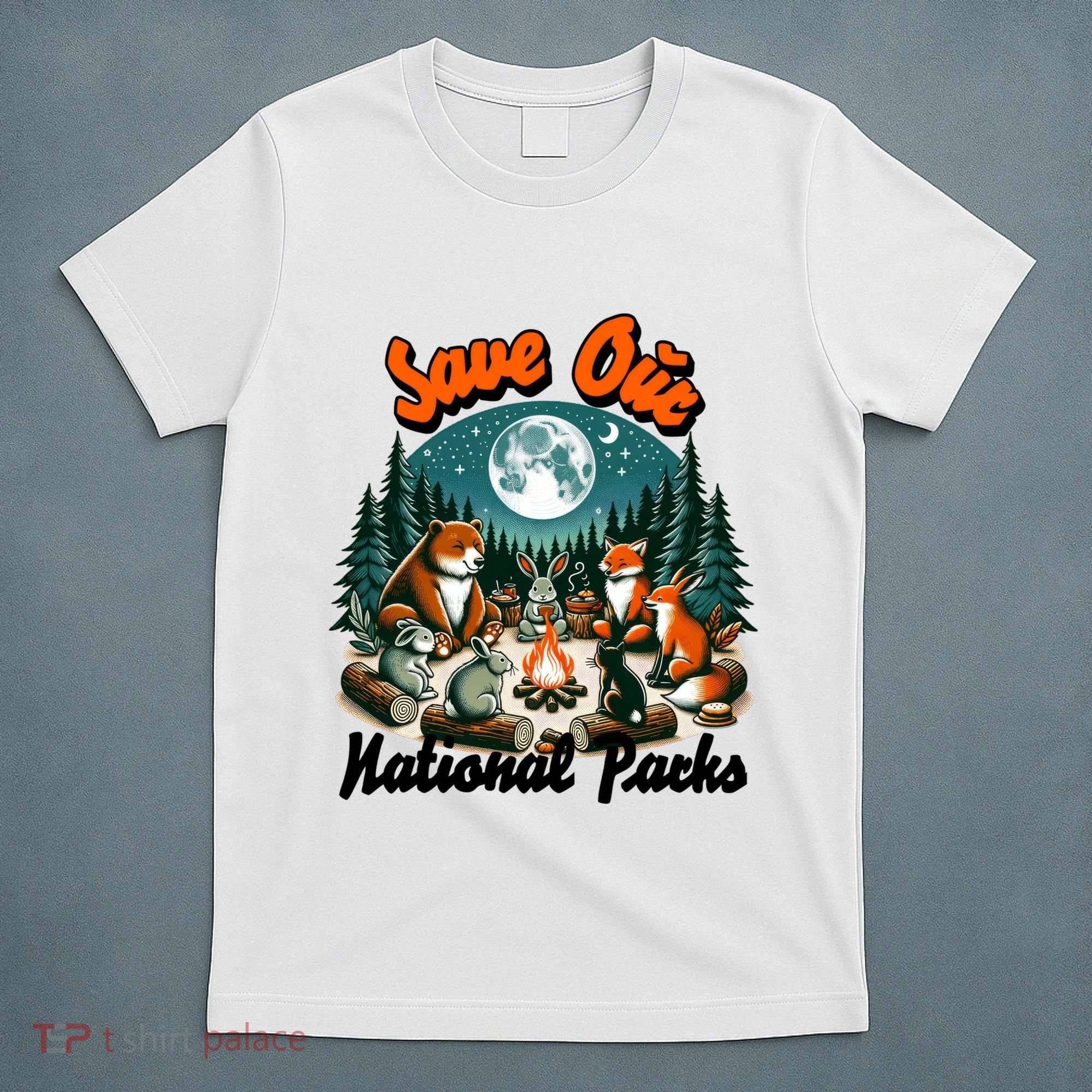 Cute Animals Camping Save Our National Parks T-Shirt