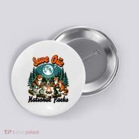 Cute Animals Camping Save Our National Parks Button thumb 0