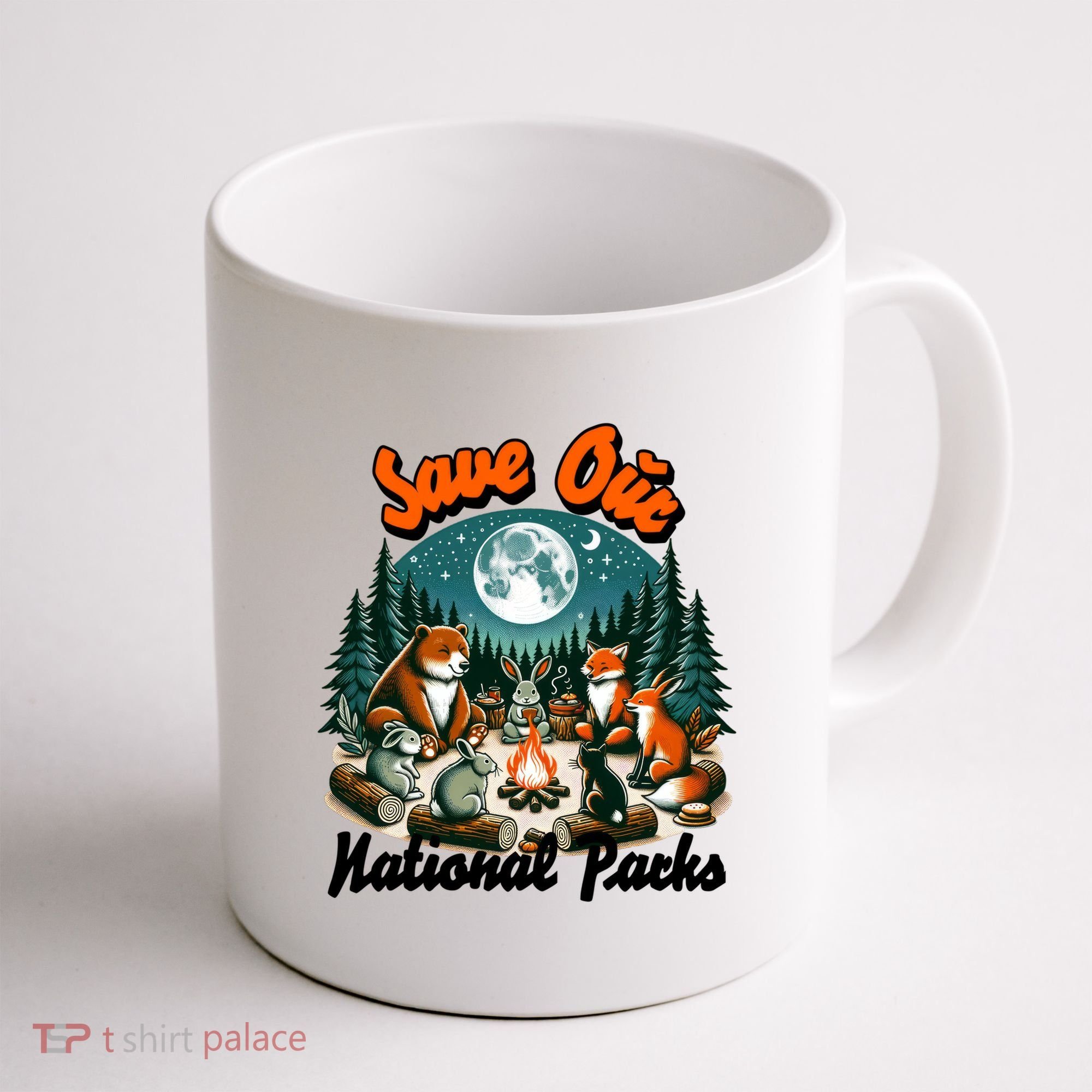 Cute Animals Camping Save Our National Parks Coffee Mug