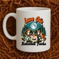 Cute Animals Camping Save Our National Parks Coffee Mug thumb 2