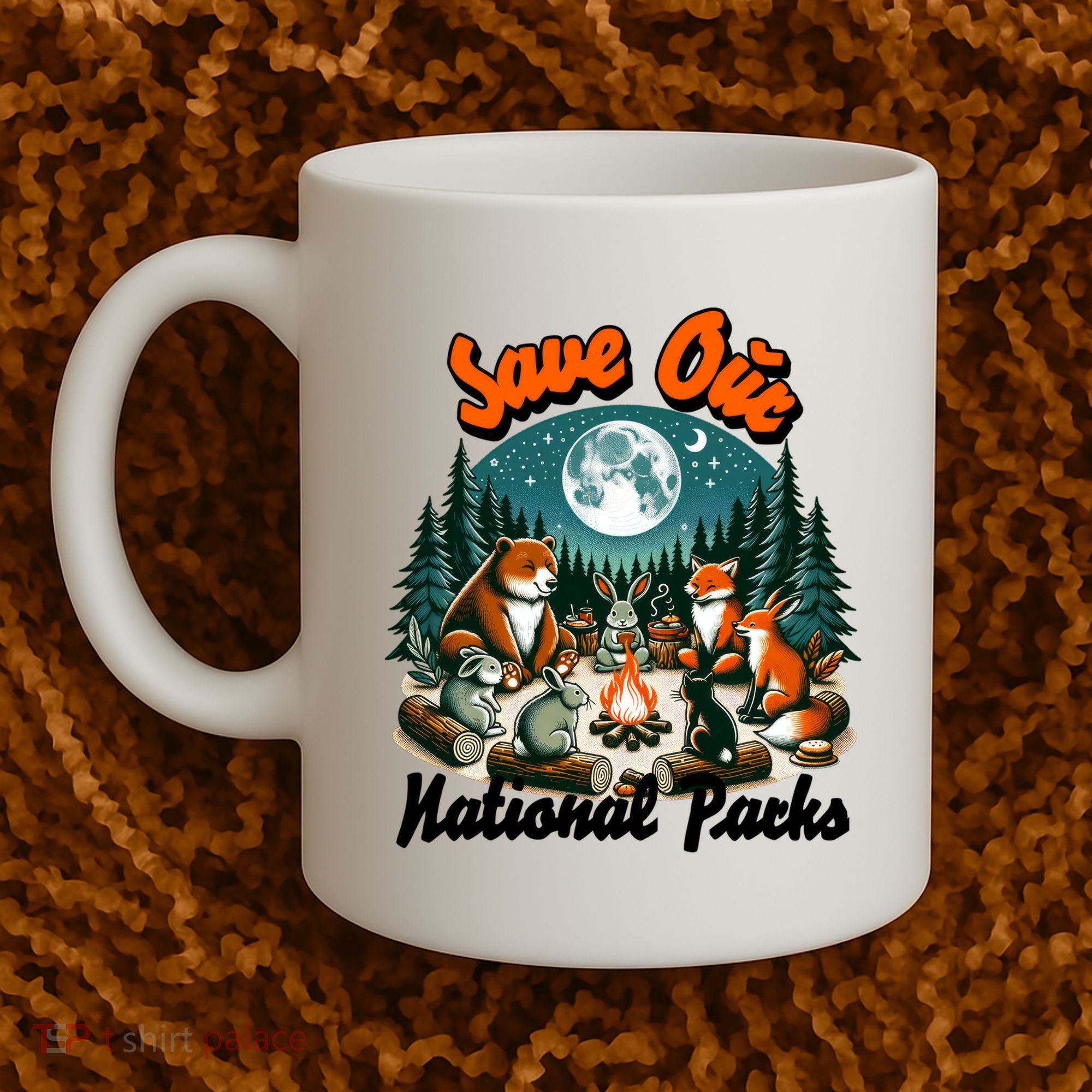 Cute Animals Camping Save Our National Parks Coffee Mug