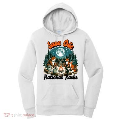 Cute Animals Camping Save Our National Parks Women's Hoodie