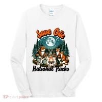 Cute Animals Camping Save Our National Parks Tall Long Sleeve Shirt thumb 0