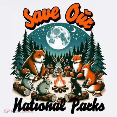 Cute Animals Camping Save Our National Parks Tall Long Sleeve Shirt