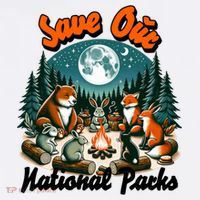 Cute Animals Camping Save Our National Parks Ornament thumb 1