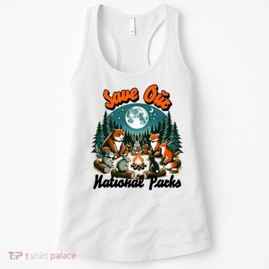 Cute Animals Camping Save Our National Parks Women's Tank Top