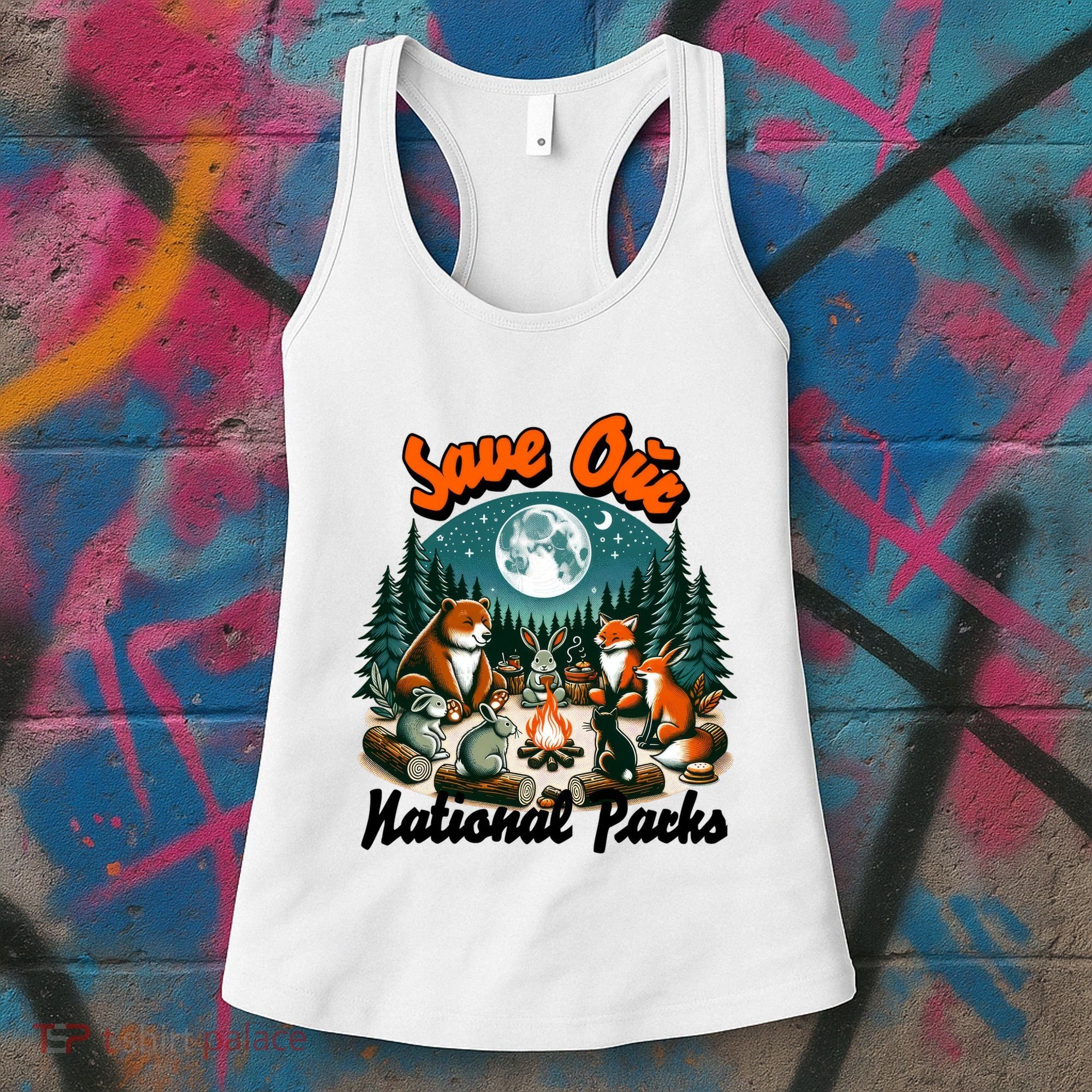 Cute Animals Camping Save Our National Parks Women's Tank Top