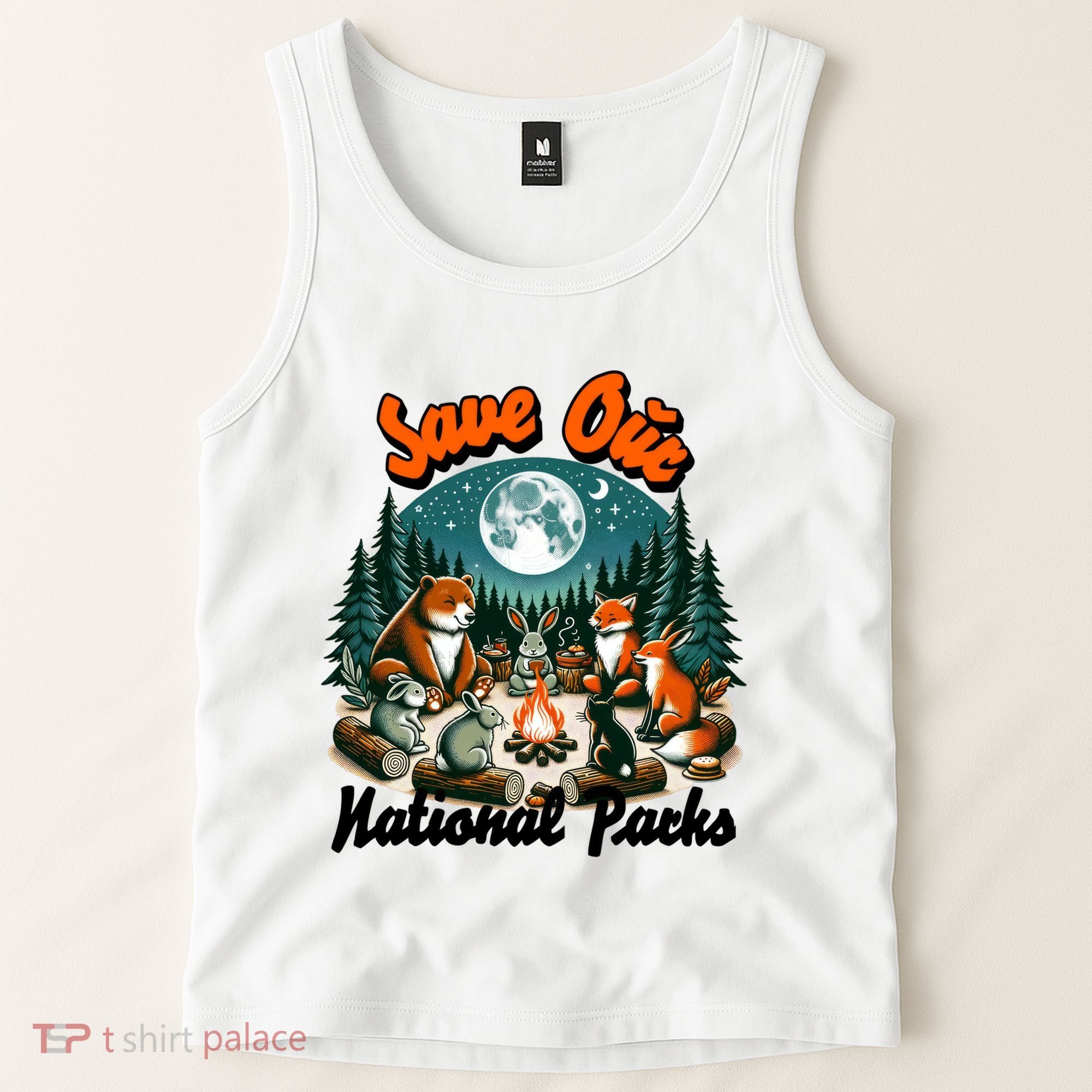 Cute Animals Camping Save Our National Parks Tank Top