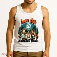 Cute Animals Camping Save Our National Parks Tank Top thumb 3