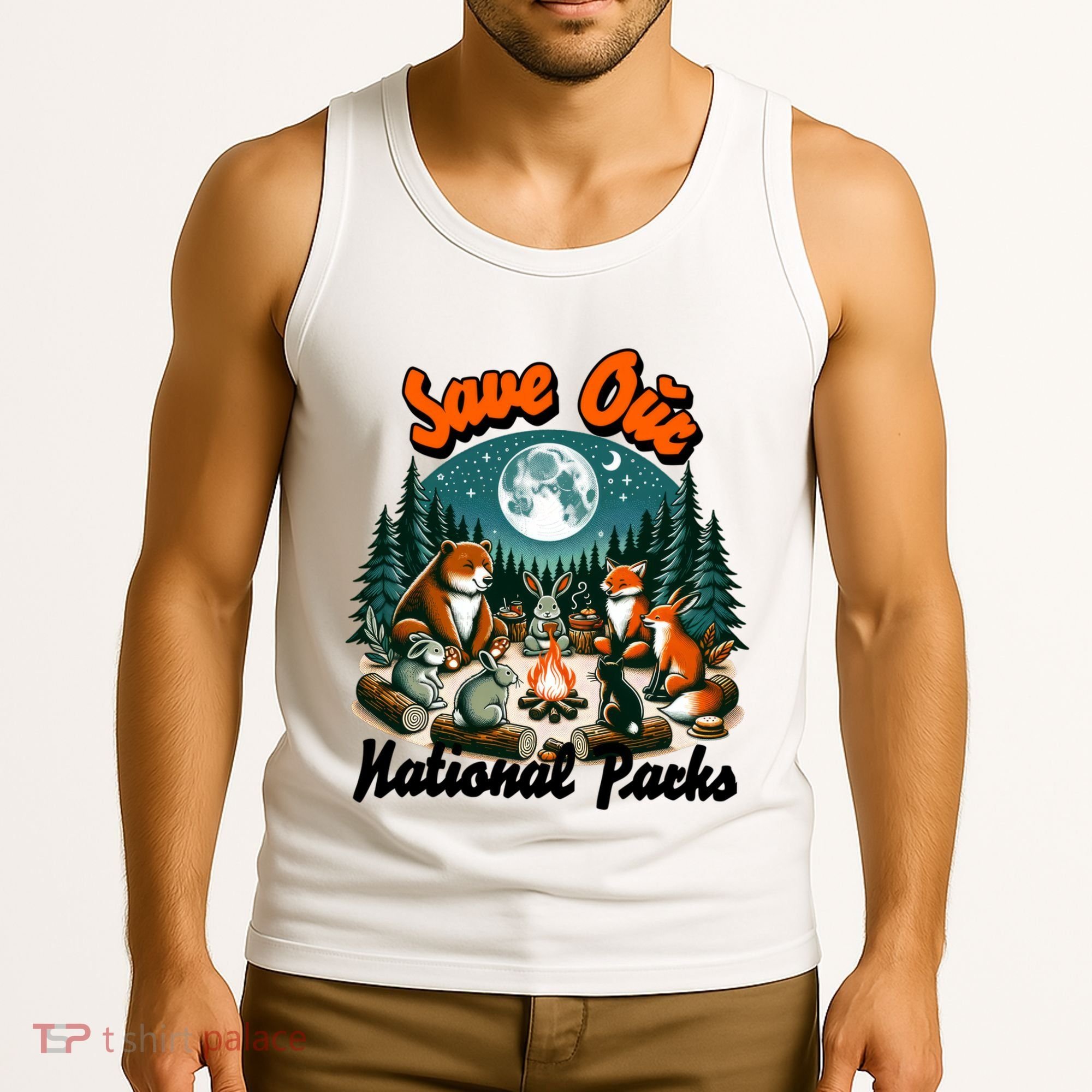 Cute Animals Camping Save Our National Parks Tank Top
