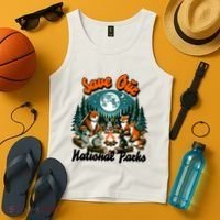 Cute Animals Camping Save Our National Parks Tank Top thumb 4