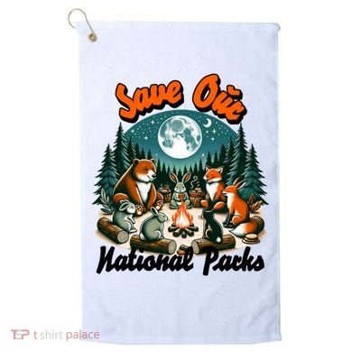 Cute Animals Camping Save Our National Parks Golf Towel