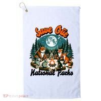 Cute Animals Camping Save Our National Parks Golf Towel thumb 0