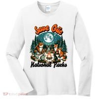 Cute Animals Camping Save Our National Parks Women's Long Sleeve Shirt thumb 0