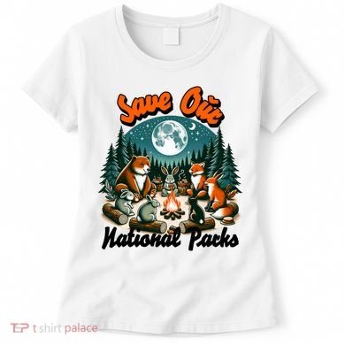 Cute Animals Camping Save Our National Parks Women's T-Shirt