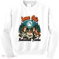Cute Animals Camping Save Our National Parks Kids Sweatshirt thumb 0