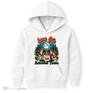 Cute Animals Camping Save Our National Parks Kids Hoodie