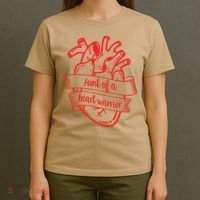CHD Aunt Congenital Heart Defects Aunt Of A Heart Warrior T-Shirt thumb 4