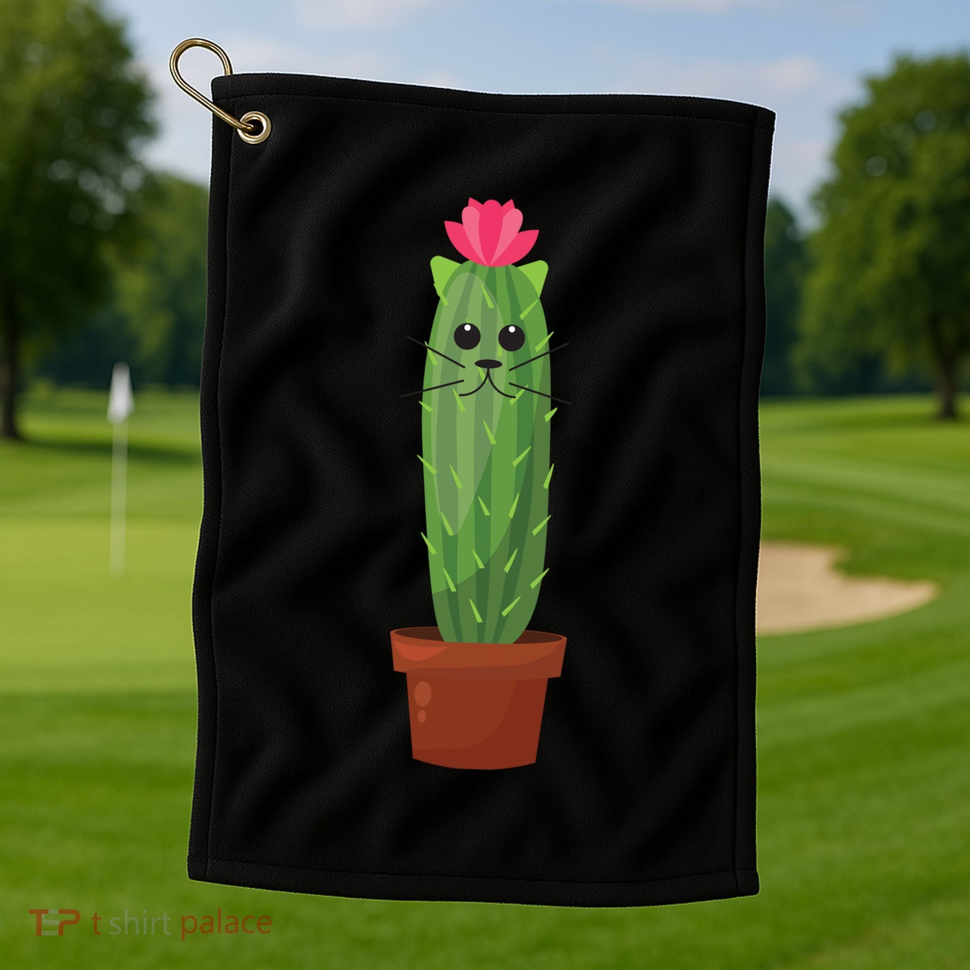 Catus: Funny Cat Cactus Golf Towel