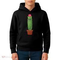 Catus: Funny Cat Cactus Kids Hoodie thumb 4
