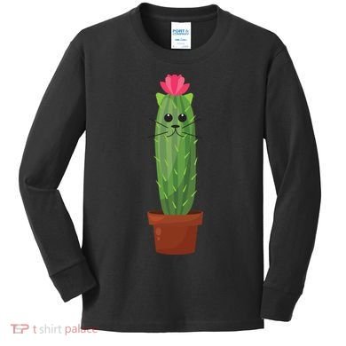 Catus: Funny Cat Cactus Kids Long Sleeve Shirt