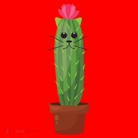 Catus: Funny Cat Cactus Santa Hat thumb 1