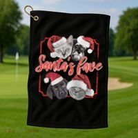 Cats And Dogs Santa's Love Golf Towel thumb 1