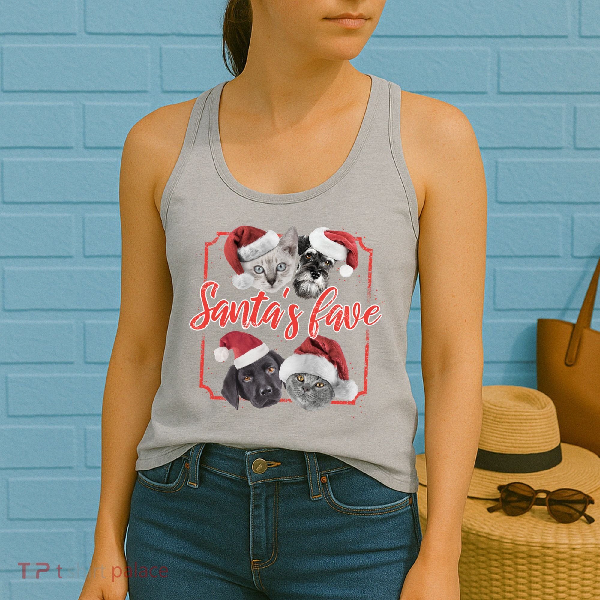Cats And Dogs Santa's Love Women's Tank Top