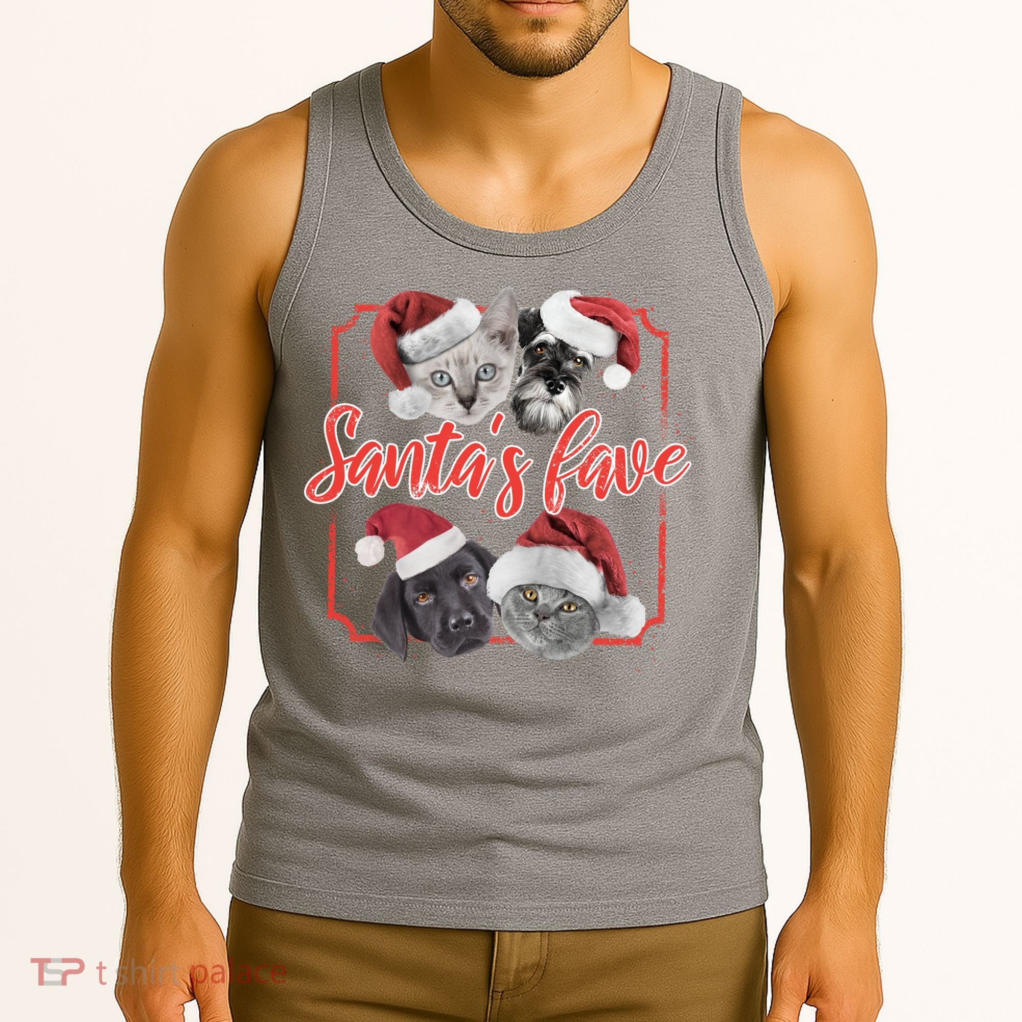 Cats And Dogs Santa's Love Tank Top
