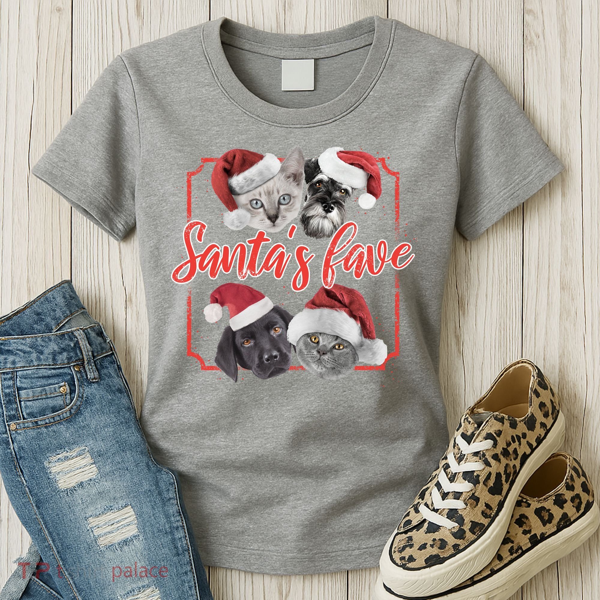 Cats And Dogs Santa's Love Women's T-Shirt