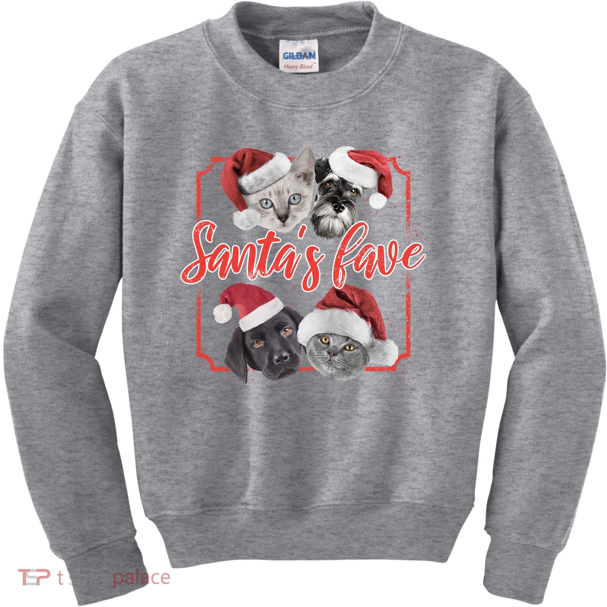 Cats And Dogs Santa's Love Kids Sweatshirt