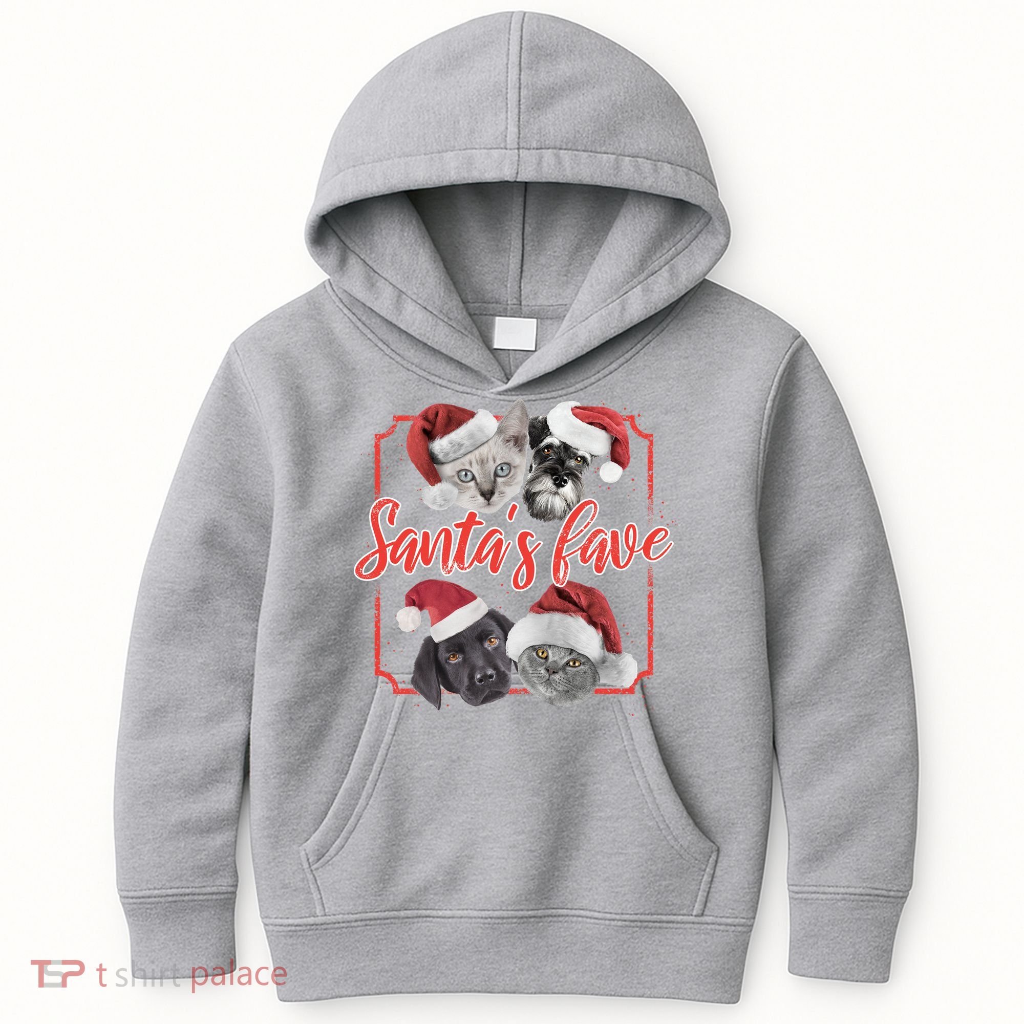 Cats And Dogs Santa's Love Kids Hoodie