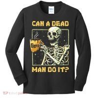 Can A Dead Man Do It Funny Halloween ABA Behavior Analysis Kids Long Sleeve Shirt thumb 0