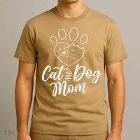 Cat And Dog Mom Dogs Cats Lover Mother Mommy Mama Mothers T-Shirt thumb 3