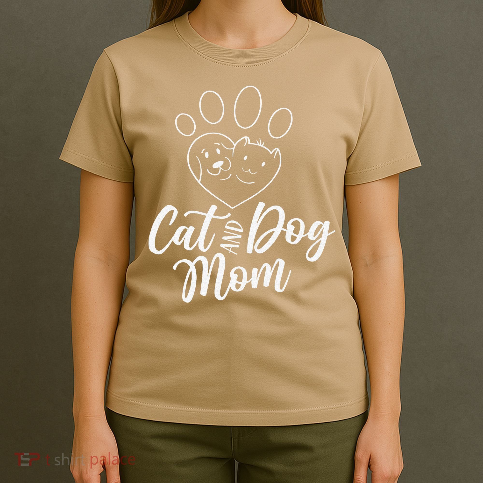 Cat And Dog Mom Dogs Cats Lover Mother Mommy Mama Mothers T-Shirt