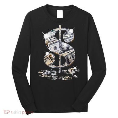 Cool As Dollar Bill Dollar Sign $$ Gift Long Sleeve Shirt