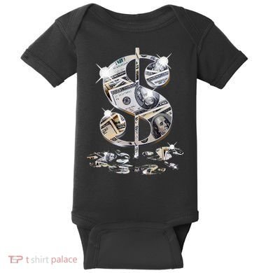 Cool As Dollar Bill Dollar Sign $$ Gift Baby Bodysuit