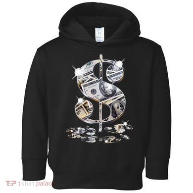 Cool As Dollar Bill Dollar Sign $$ Gift Toddler Hoodie