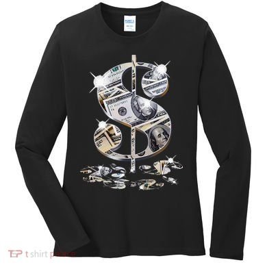 Cool As Dollar Bill Dollar Sign $$ Gift Women's Long Sleeve Shirt