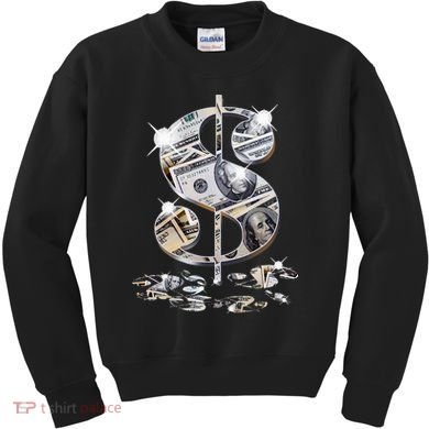 Cool As Dollar Bill Dollar Sign $$ Gift Kids Sweatshirt
