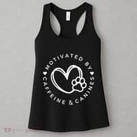 Coffee And Dog Lover Gift Motivated By Canines And Caffeine Women's Tank Top thumb 3