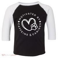Coffee And Dog Lover Gift Motivated By Canines And Caffeine Toddler Fine Jersey T-Shirt thumb 0