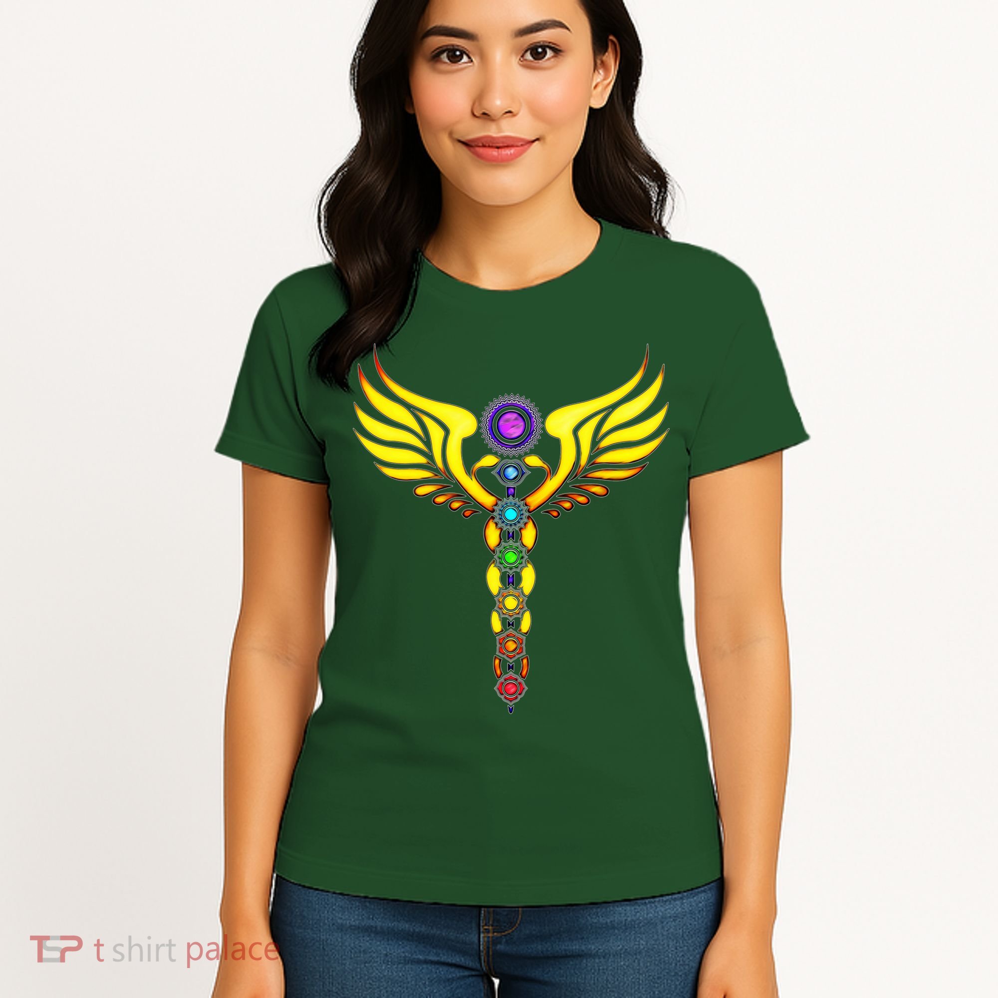 Caduceus With 7 Chakras Women's T-Shirt