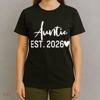 Cute Auntie EST 2026 T-Shirt thumb 4