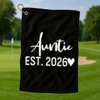Cute Auntie EST 2026 Golf Towel thumb 1