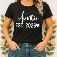 Cute Auntie EST 2026 Women's T-Shirt thumb 2